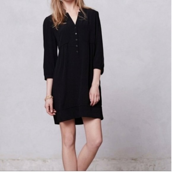 Maeve Dresses & Skirts - MAEVE ANTHROPOLOGY Taryn Crepe Shift Dress Black 4